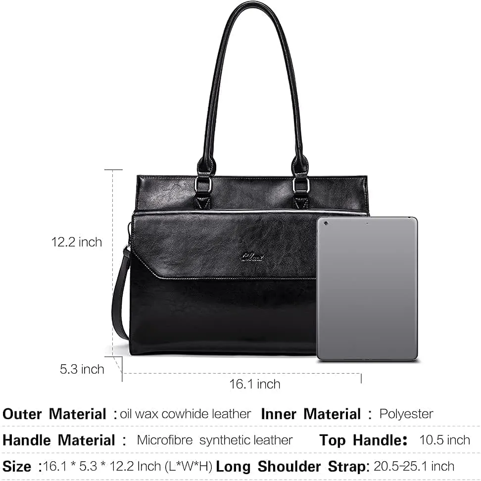 CLUCI Briefcase for Women Vintage Bundles with Small Wallets for Women Leather Bifold Compact