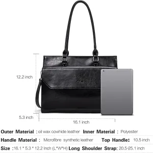 CLUCI Briefcase for Women Vintage Bundles with Small Wallets for Women Leather Bifold Compact