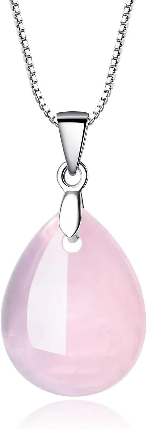 COAI 925 Sterling Silver Teardrop Crystal Necklace for Women, Teardrop Pendant for Women