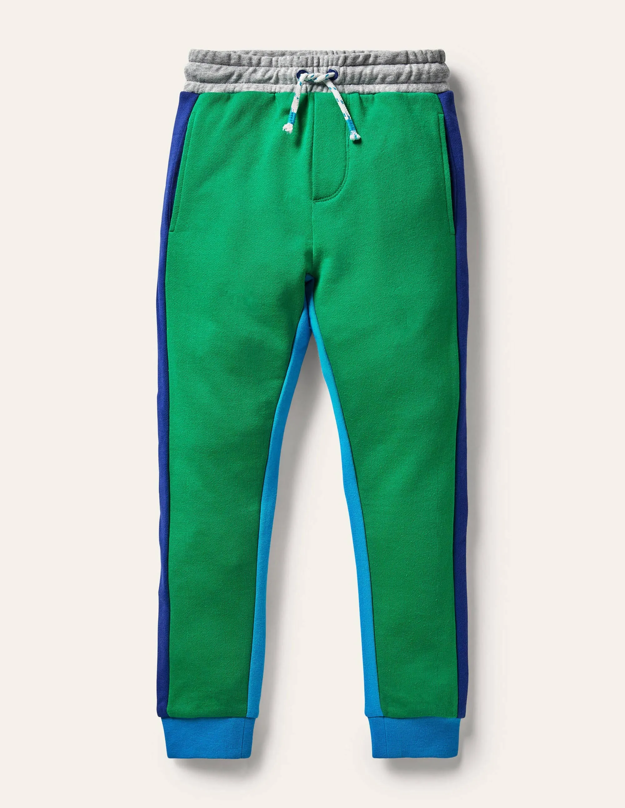 Contrast Leg Joggers-Green Pepper/Moroccan Blue