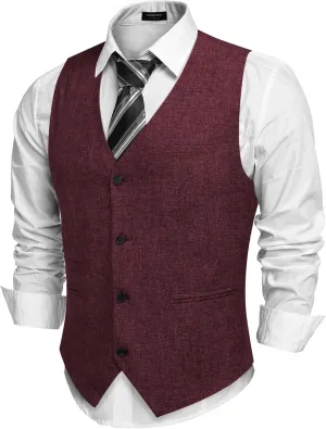 COOFANDY Men's Casual Business Vests Lightweight Waistcoat Slim Fit Suit Vest