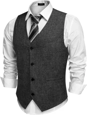 COOFANDY Men's Casual Business Vests Lightweight Waistcoat Slim Fit Suit Vest