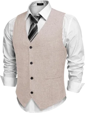 COOFANDY Men's Casual Business Vests Lightweight Waistcoat Slim Fit Suit Vest