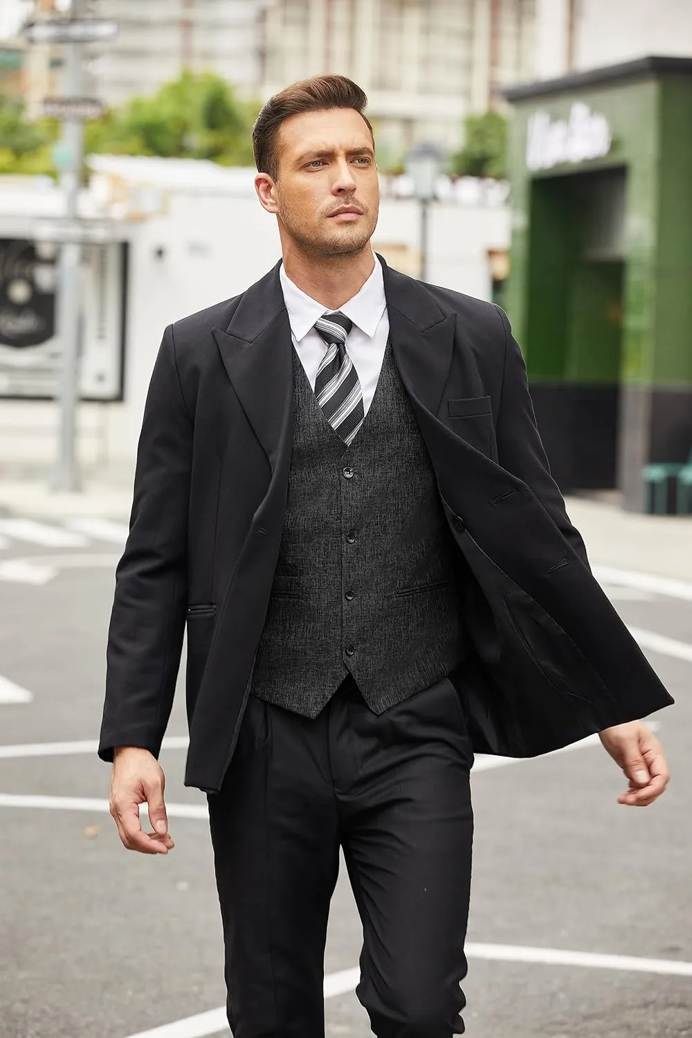 COOFANDY Men's Casual Business Vests Lightweight Waistcoat Slim Fit Suit Vest