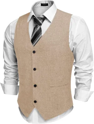 COOFANDY Men's Casual Business Vests Lightweight Waistcoat Slim Fit Suit Vest