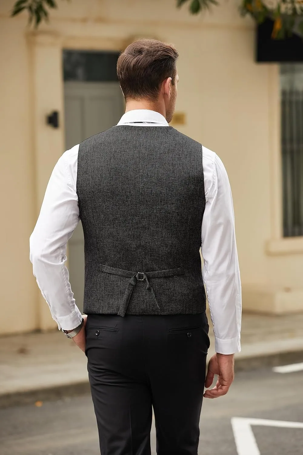 COOFANDY Men's Casual Business Vests Lightweight Waistcoat Slim Fit Suit Vest