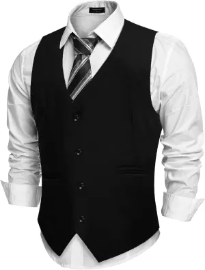 COOFANDY Men's Casual Business Vests Lightweight Waistcoat Slim Fit Suit Vest