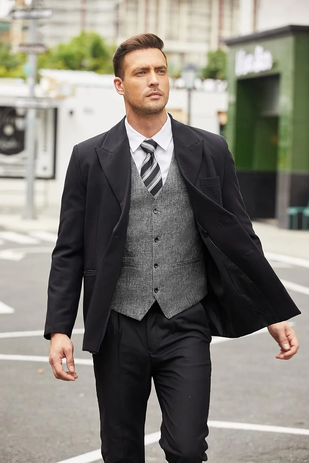 COOFANDY Men's Casual Business Vests Lightweight Waistcoat Slim Fit Suit Vest