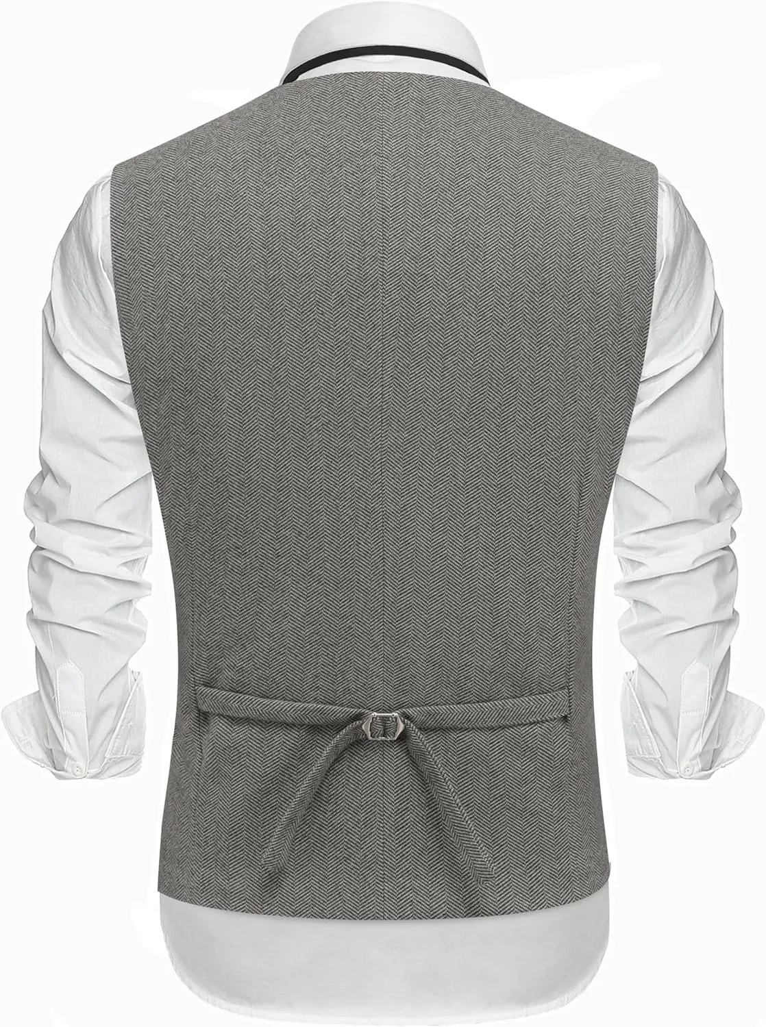COOFANDY Men's Herringbone Tweed Suit Vests Slim Fit Waistcoat Casual Business Dress Vest