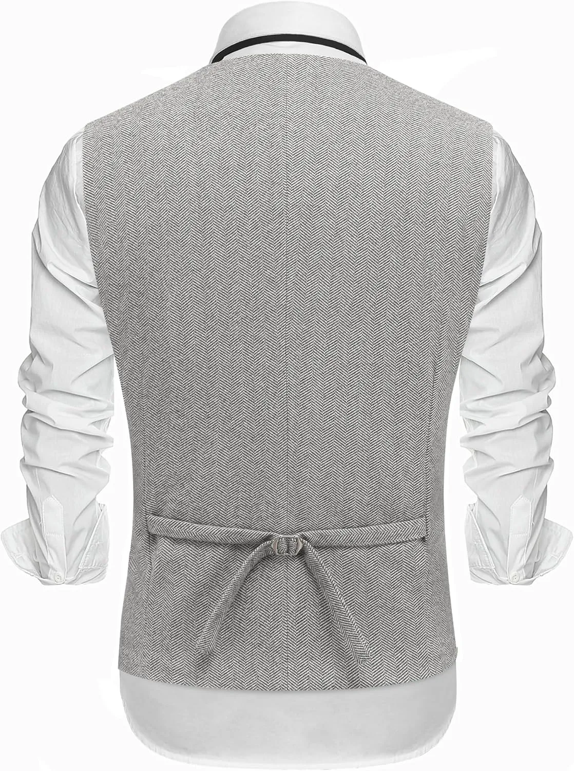 COOFANDY Men's Herringbone Tweed Suit Vests Slim Fit Waistcoat Casual Business Dress Vest
