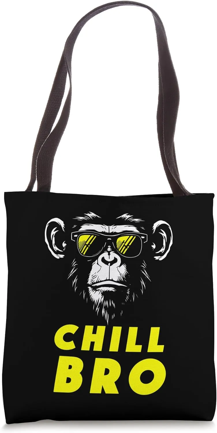 Cool Monkey with Sunglasses Funny Video Gamer Tee Chill Bro Tote Bag