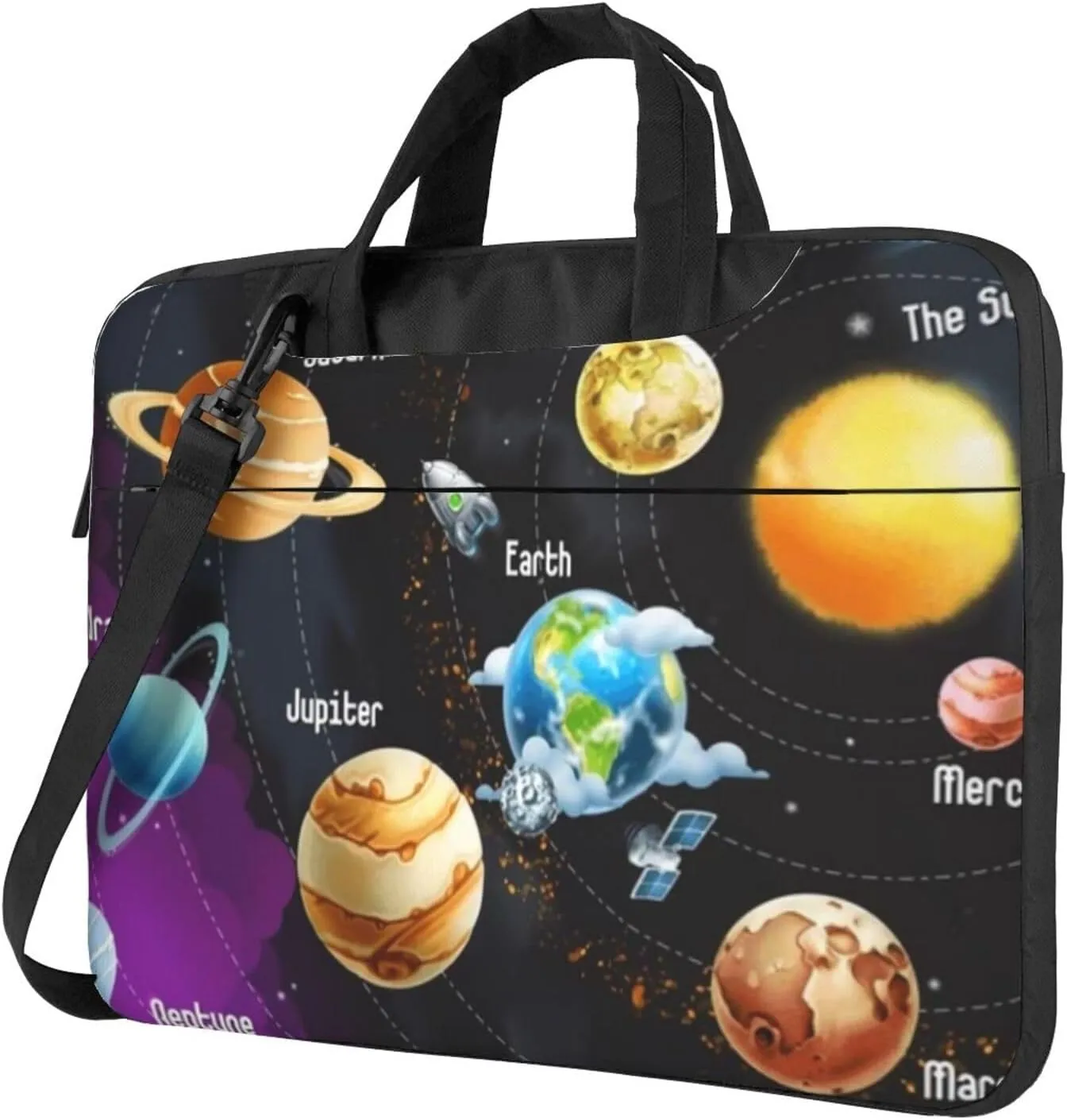 Cool Planet Galaxy Modern 13-15.6 Inch Laptop Bag For Man And Women, Computer Messenger Bag, Trendy Shoulder Strap Design