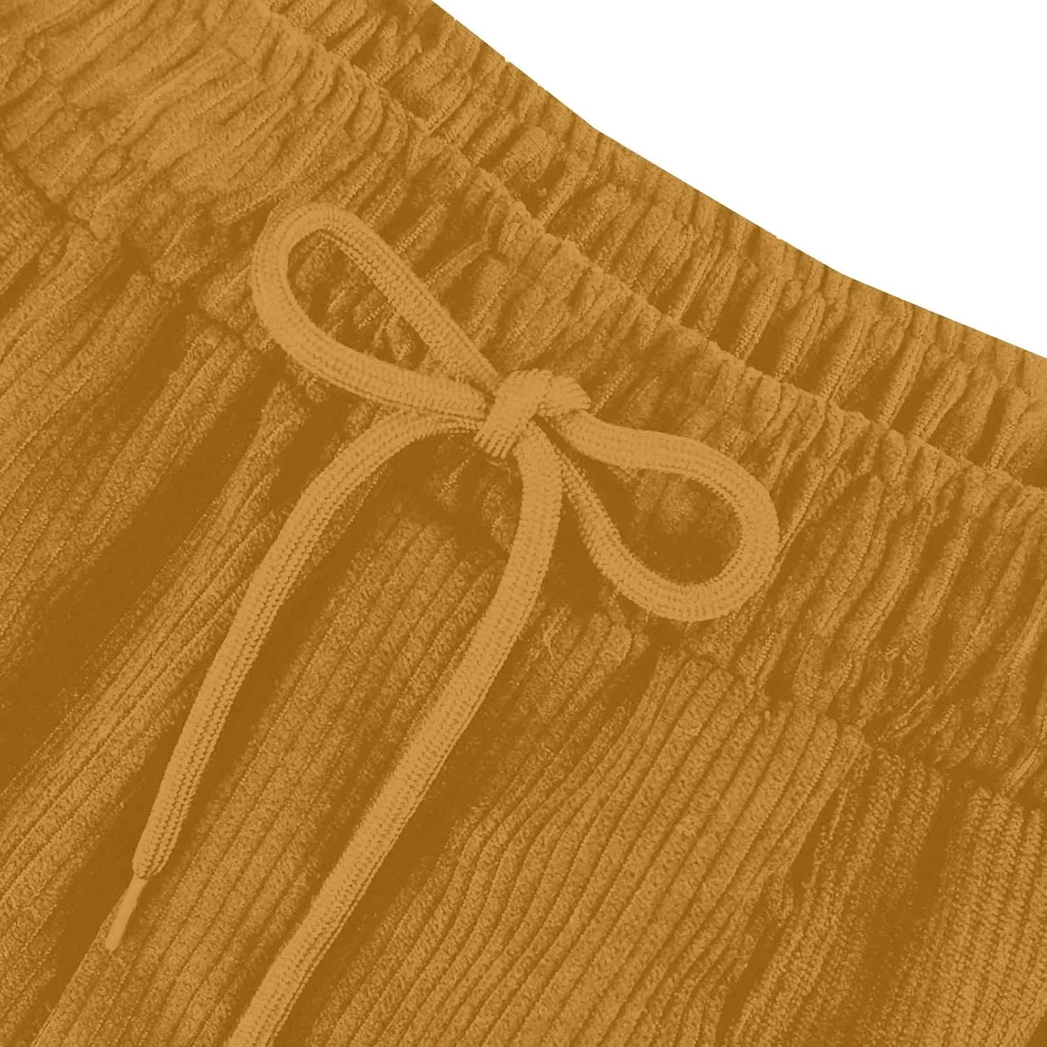 Corduroy Pants Women High Waisted Wide Leg Pants Casual Drawstring Elastic Waist Straight Leg Pants with Pockets