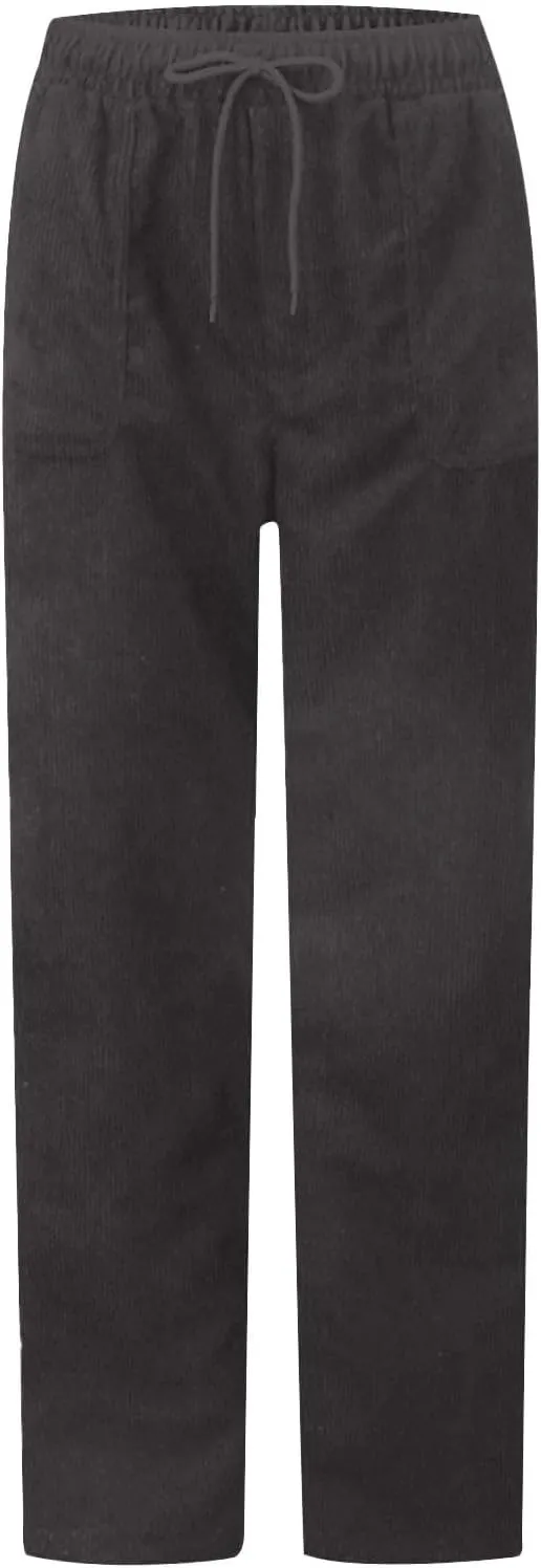 Corduroy Pants Women High Waisted Wide Leg Pants Casual Drawstring Elastic Waist Straight Leg Pants with Pockets