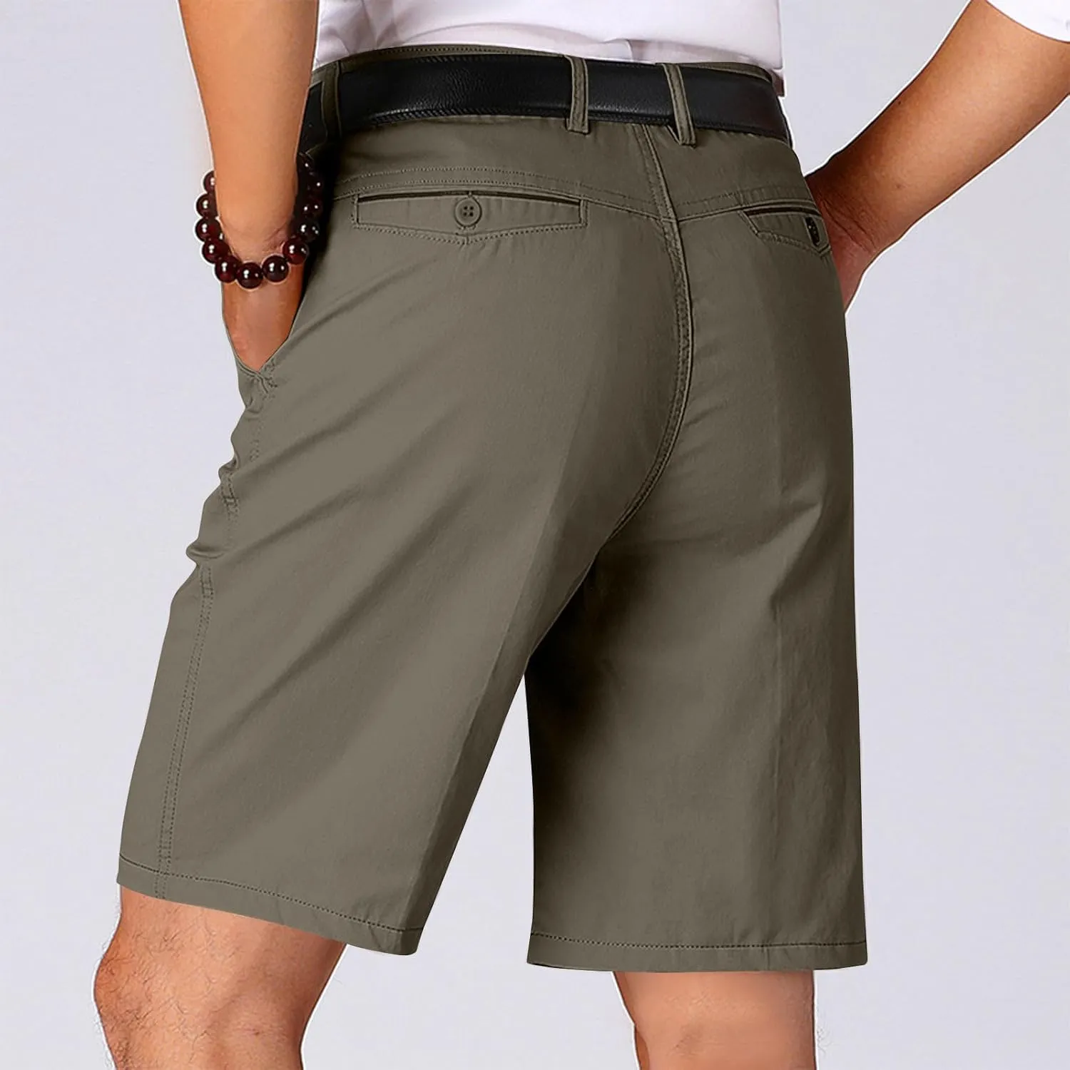 Cotton Mens Chino Shorts Tailored Casual Side Pockets Chino Shorts Summer Office(Available in Plus Size)