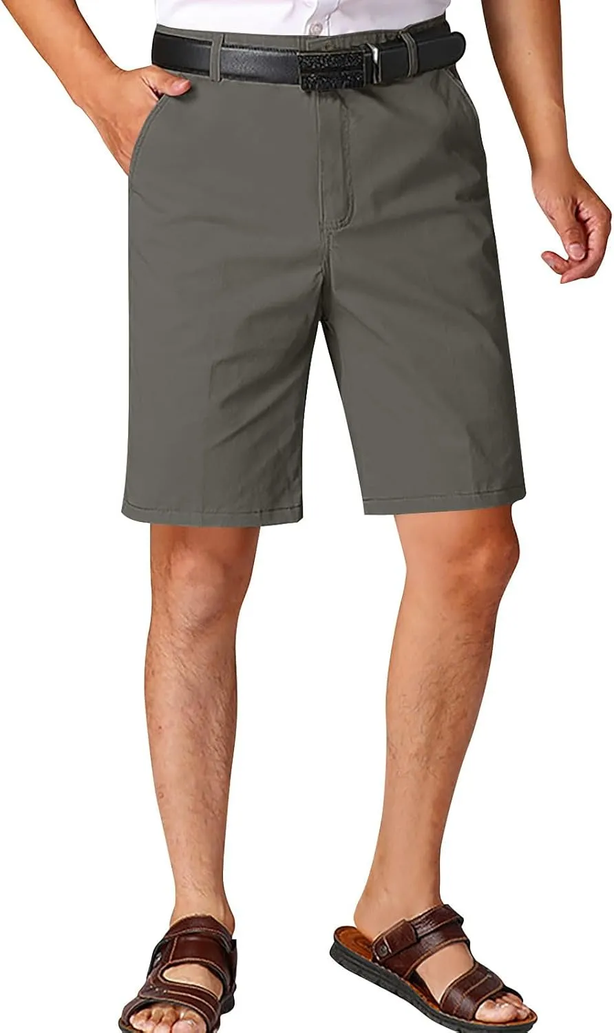 Cotton Mens Chino Shorts Tailored Casual Side Pockets Chino Shorts Summer Office(Available in Plus Size)