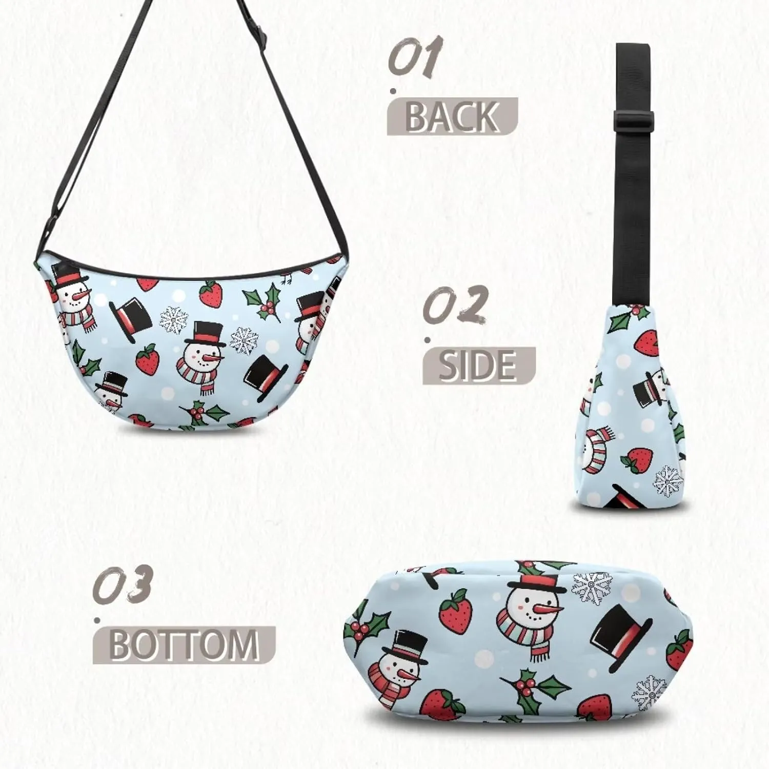 Crescent Cross-body Bags Lightweight and Soft Shoulder Bag Purse Small Dumpling Hobo Bag Fashion Handbags