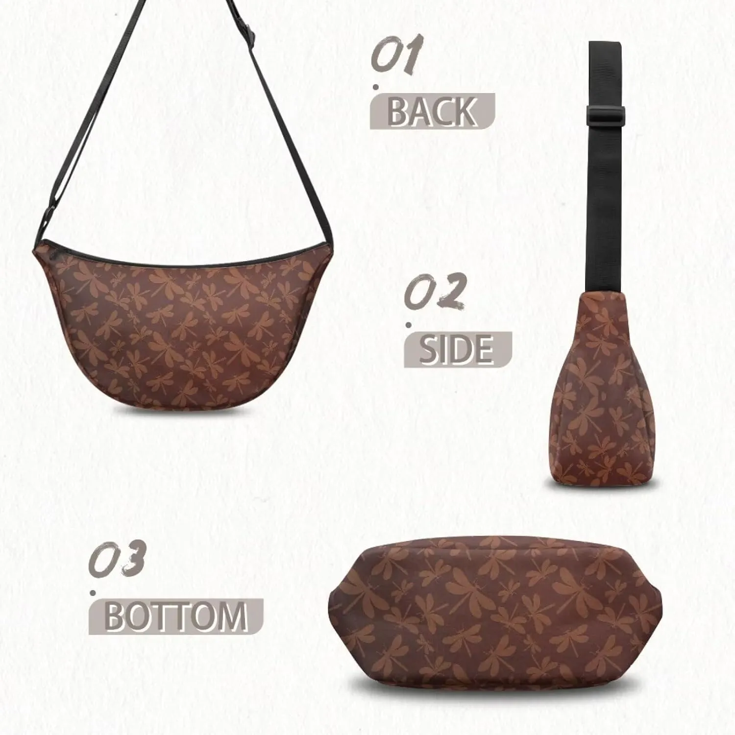 Crescent Cross-body Bags Lightweight and Soft Shoulder Bag Purse Small Dumpling Hobo Bag Fashion Handbags