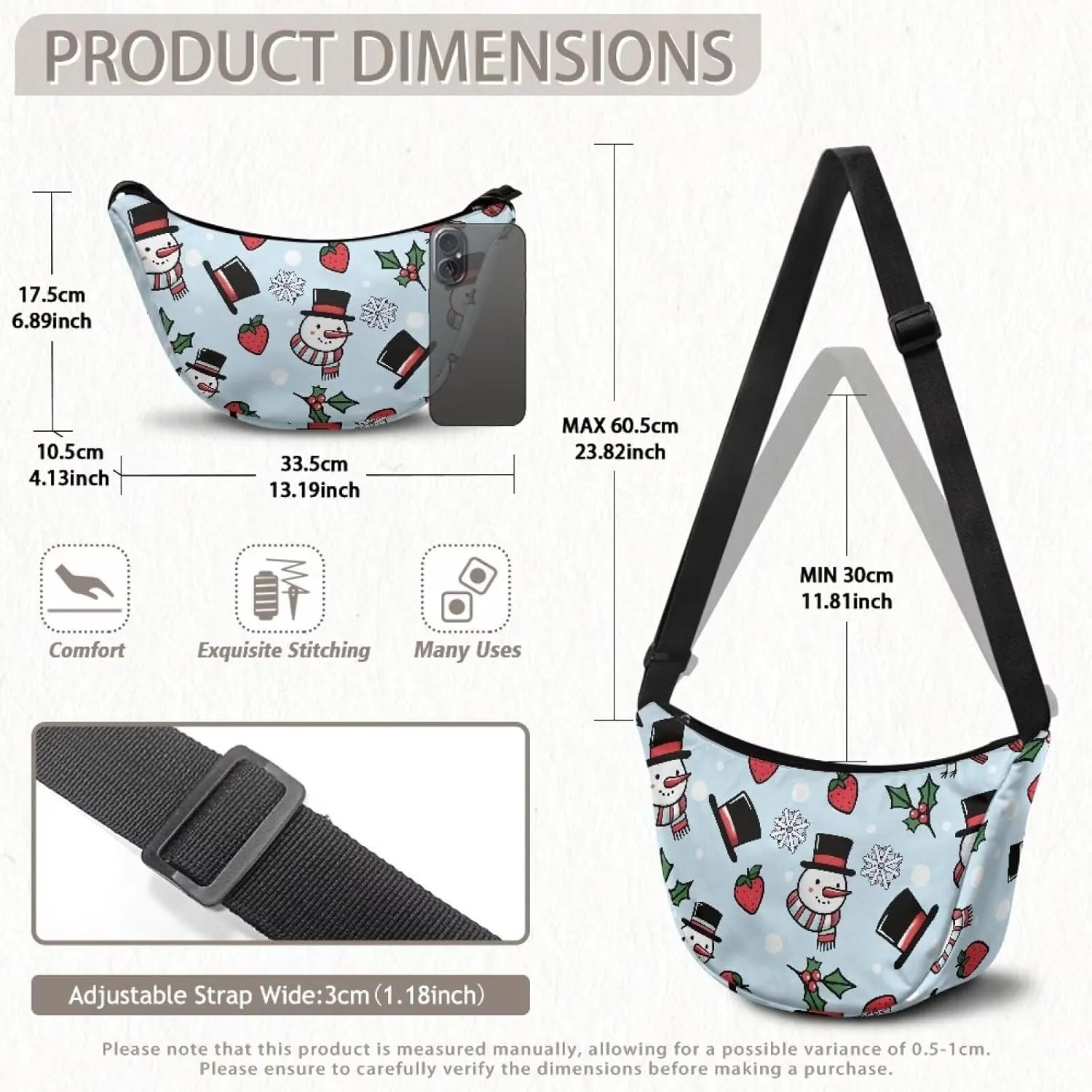 Crescent Cross-body Bags Lightweight and Soft Shoulder Bag Purse Small Dumpling Hobo Bag Fashion Handbags