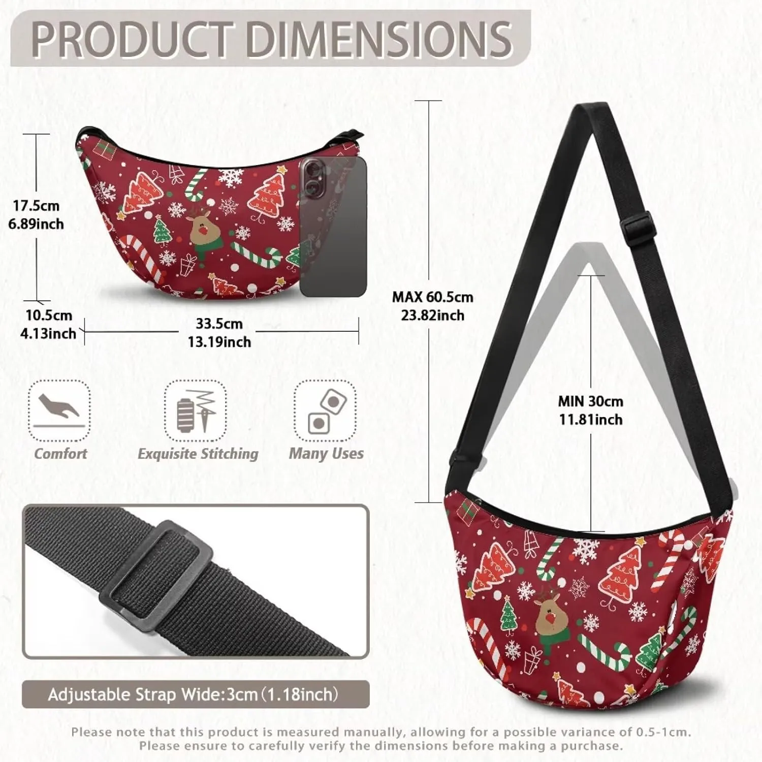 Crescent Cross-body Bags Lightweight and Soft Shoulder Bag Purse Small Dumpling Hobo Bag Fashion Handbags