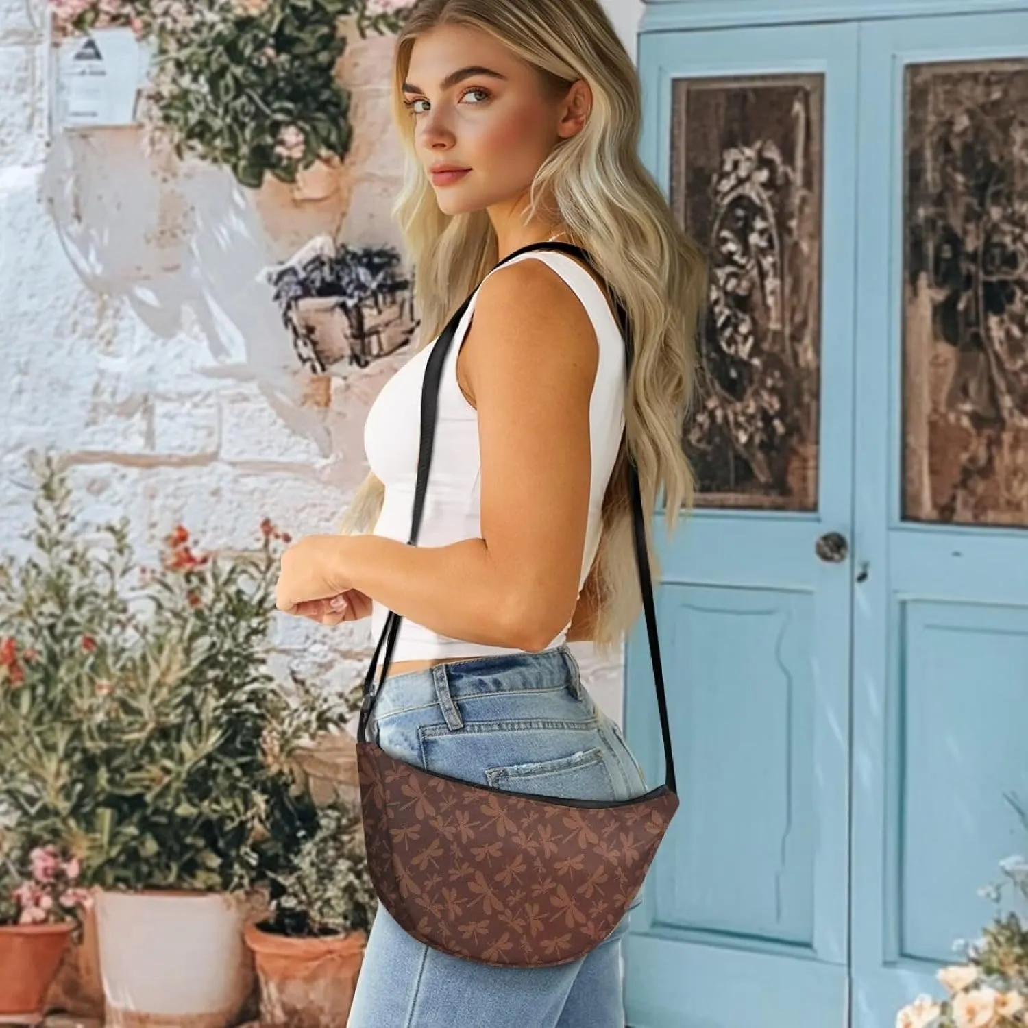 Crescent Cross-body Bags Lightweight and Soft Shoulder Bag Purse Small Dumpling Hobo Bag Fashion Handbags