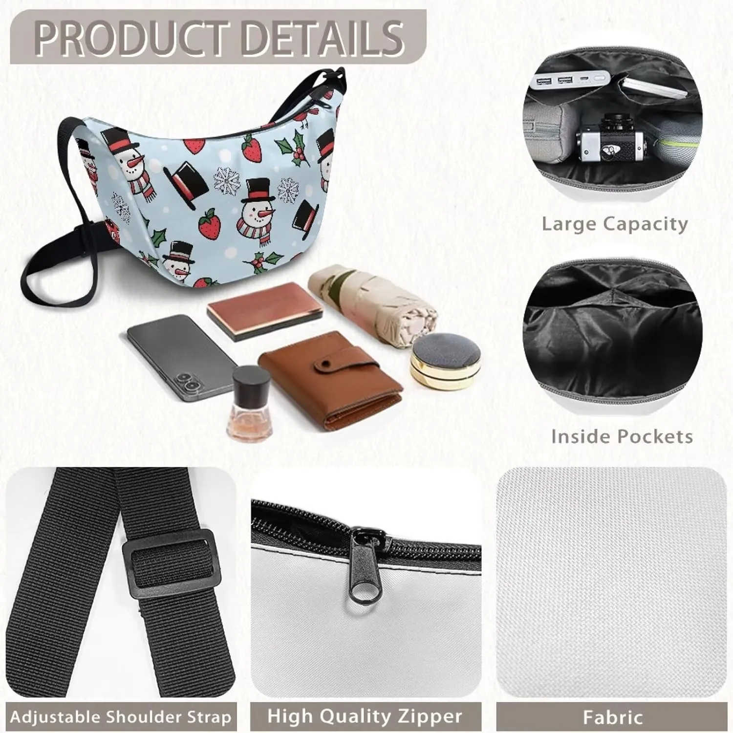 Crescent Cross-body Bags Lightweight and Soft Shoulder Bag Purse Small Dumpling Hobo Bag Fashion Handbags