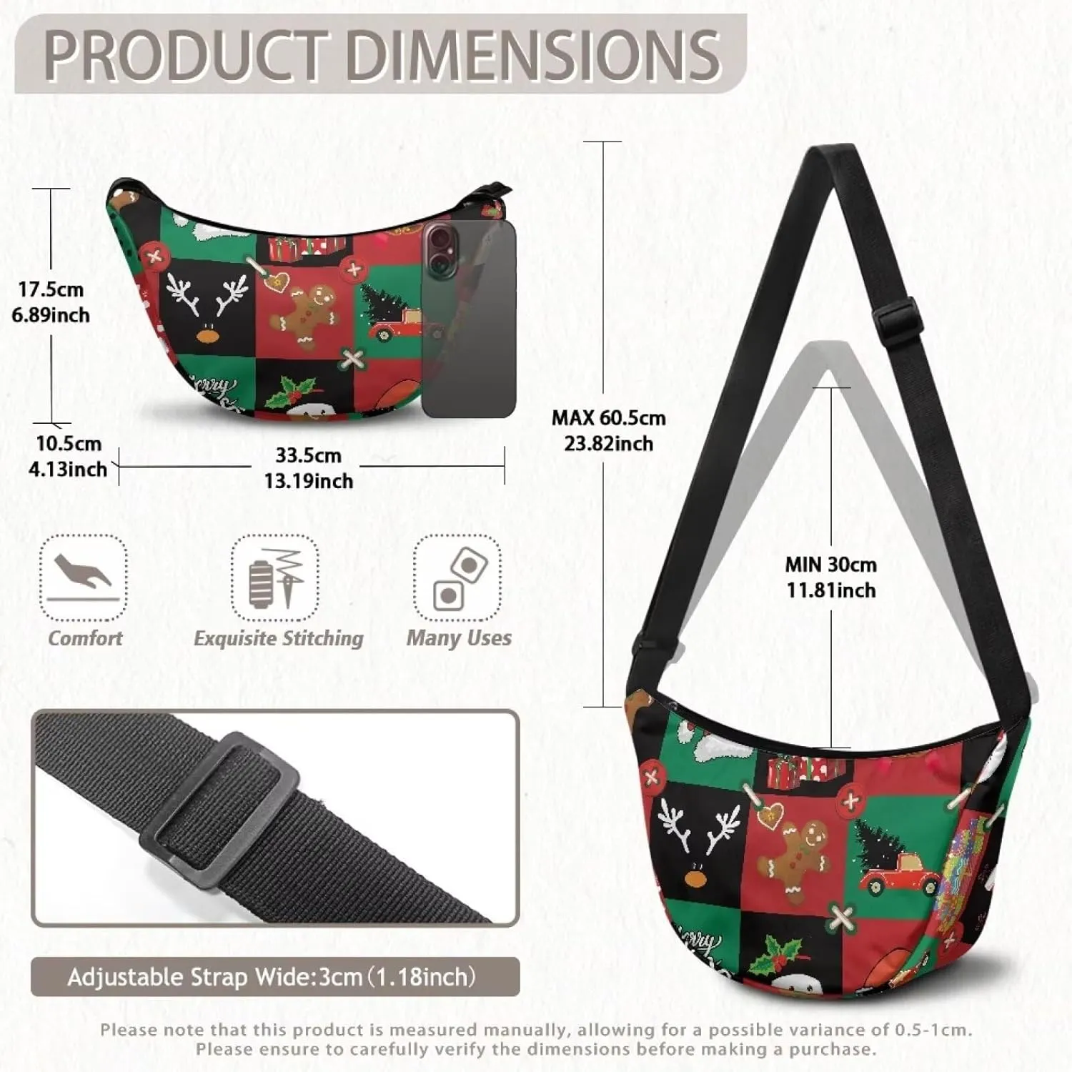 Crescent Cross-body Bags Lightweight and Soft Shoulder Bag Purse Small Dumpling Hobo Bag Fashion Handbags