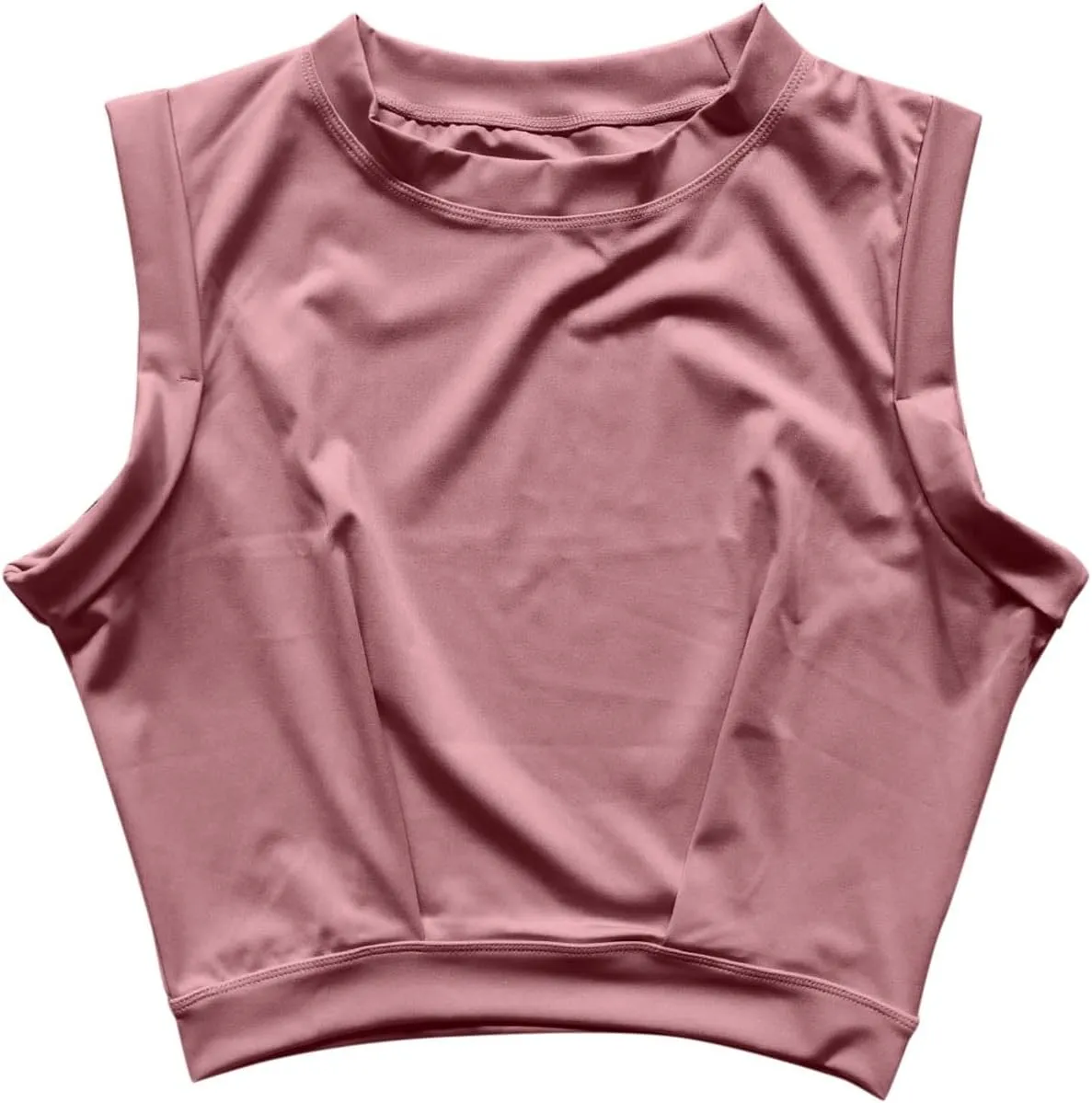 Crop Top Athletic Shirts for Women Cute Sleeveless Yoga Tops Running Gym Cotton Cropped Workout Clothes