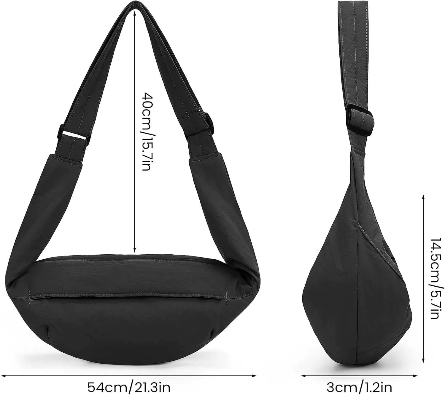 Crossbody Bags for Women Trendy Shoulder Bag Lightweight Dumpling Bag Crescent Hobo Sling Bag for Men Women