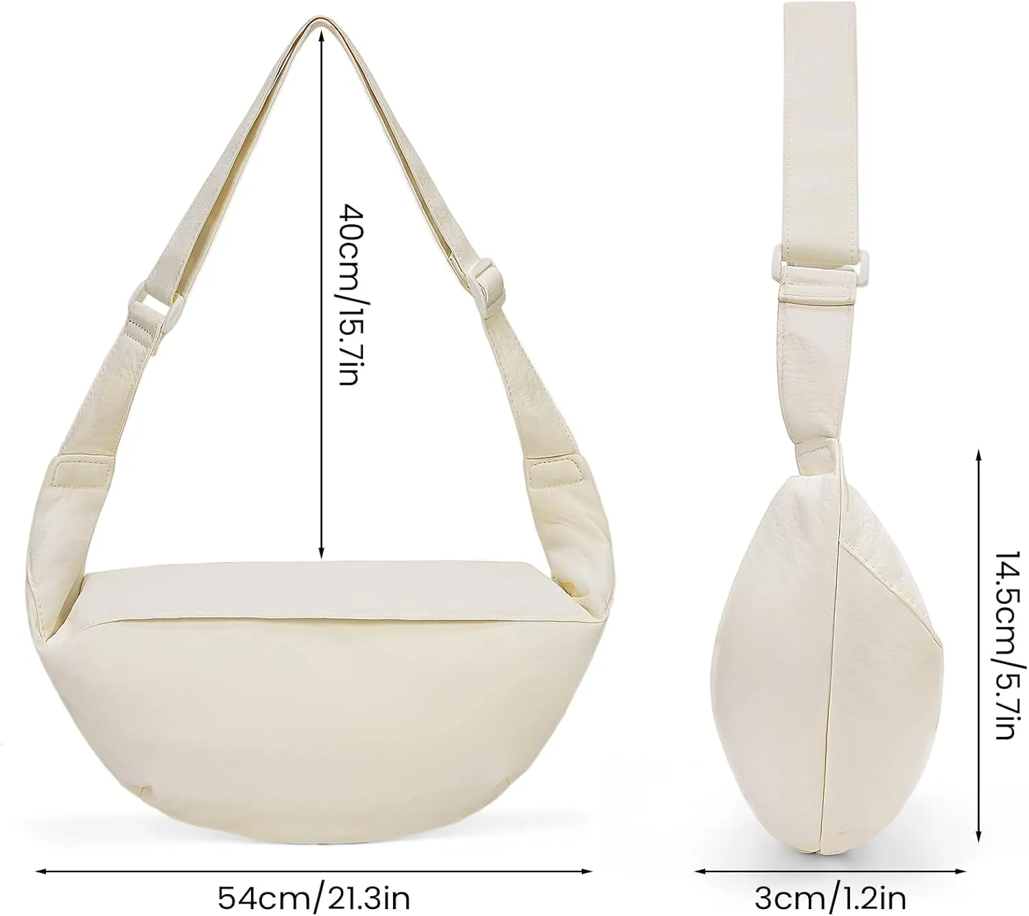 Crossbody Bags for Women Trendy Shoulder Bag Lightweight Dumpling Bag Crescent Hobo Sling Bag for Men Women