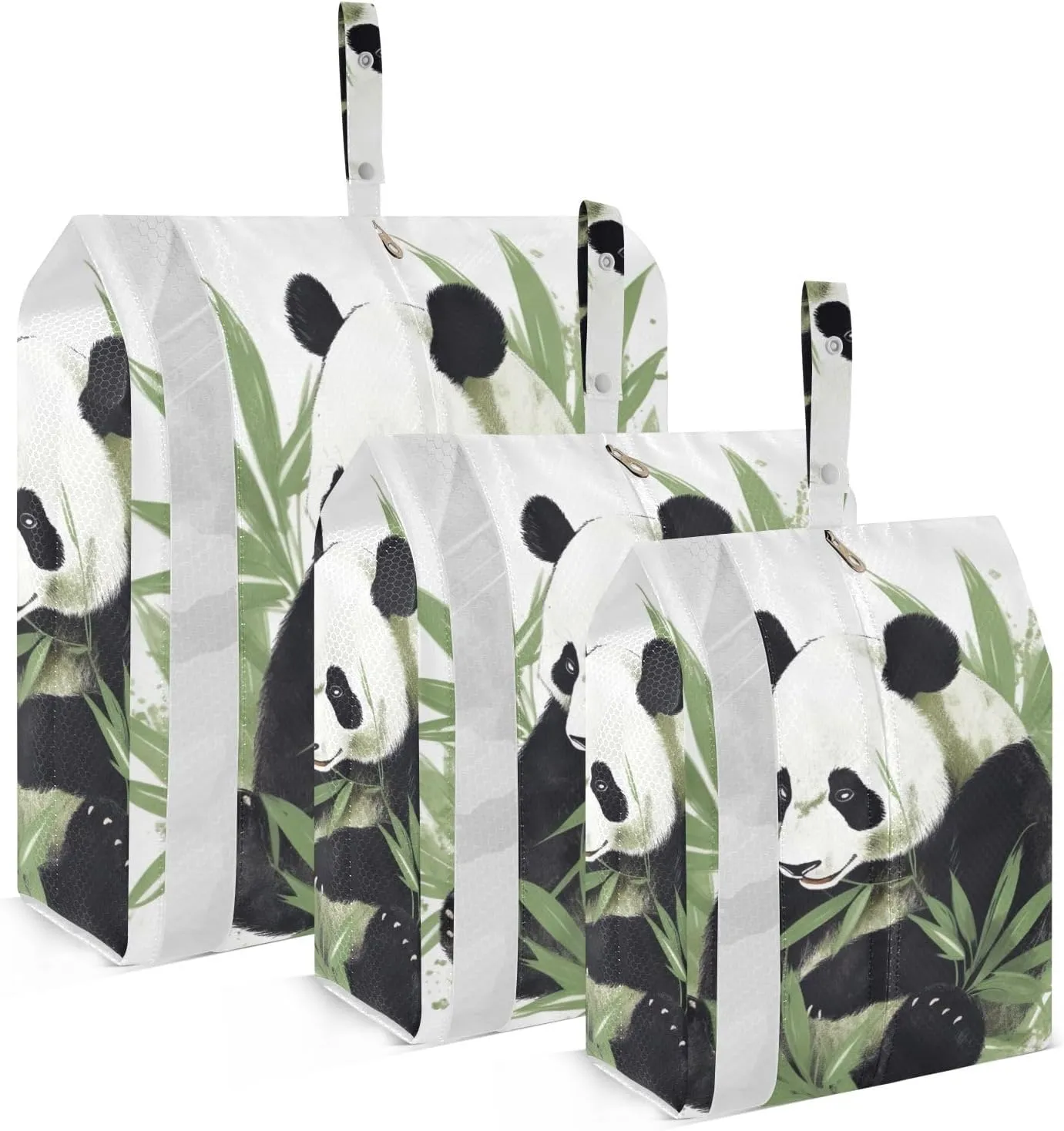 Cute Panda Packing Cubes Set of 3, Lightweight Travel Luggage Organizers Foldable Bags for Easy Packing and Organization