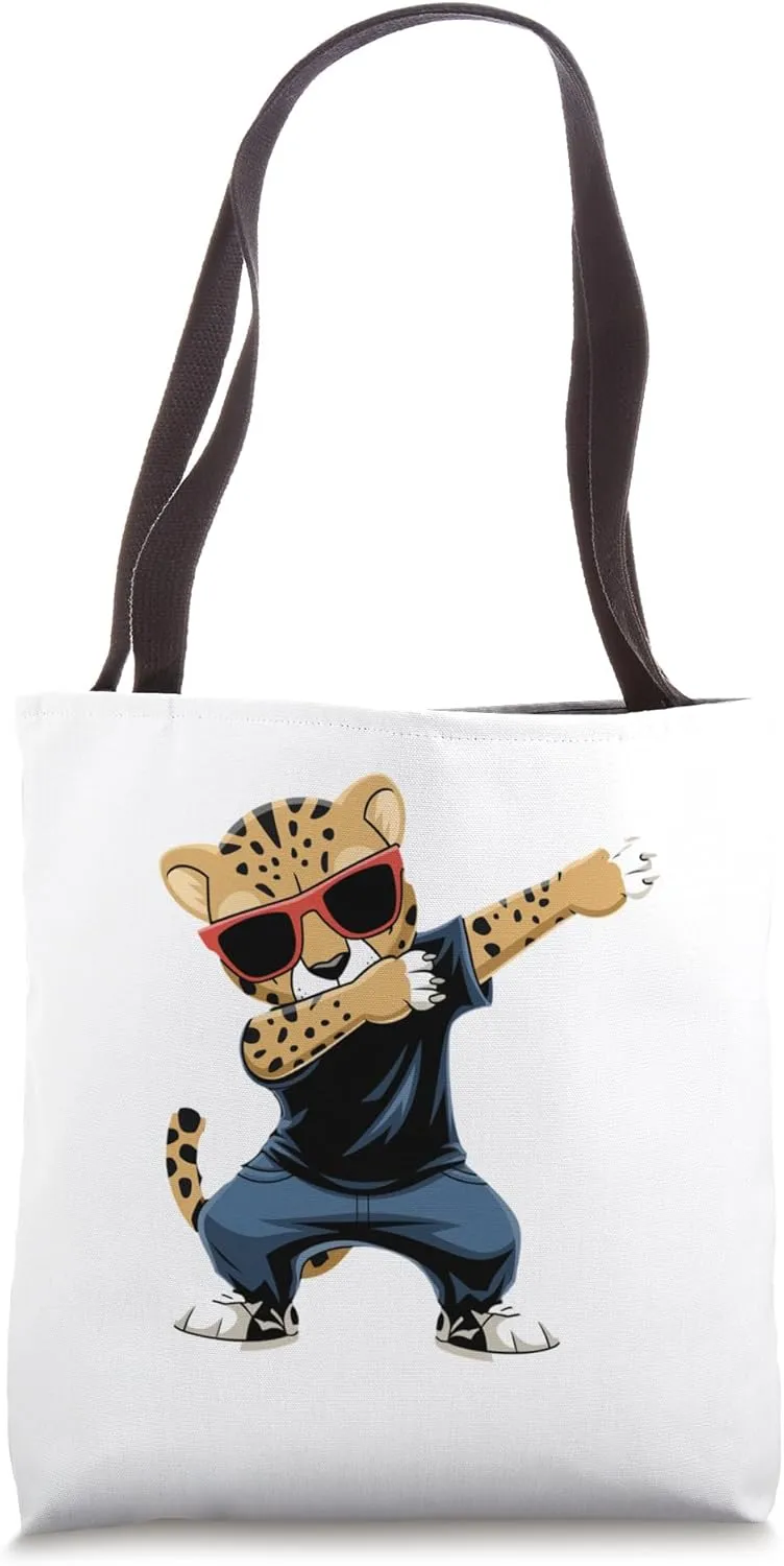 Dabbing Cheetah Sunglasses Wild Style Expression Tote Bag