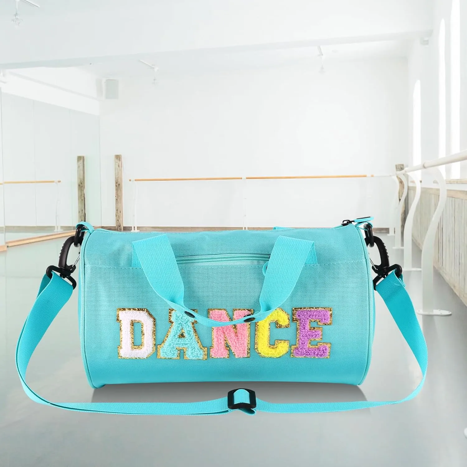 Dance Ballet Bag for Girls Sport Gym Duffle Bags Overnight Travel Bags Fun Dance Workout Duffel Bag Toddler Kid Cute Bag for Dancers, Girls, Teens, Student Athletes (Bule)