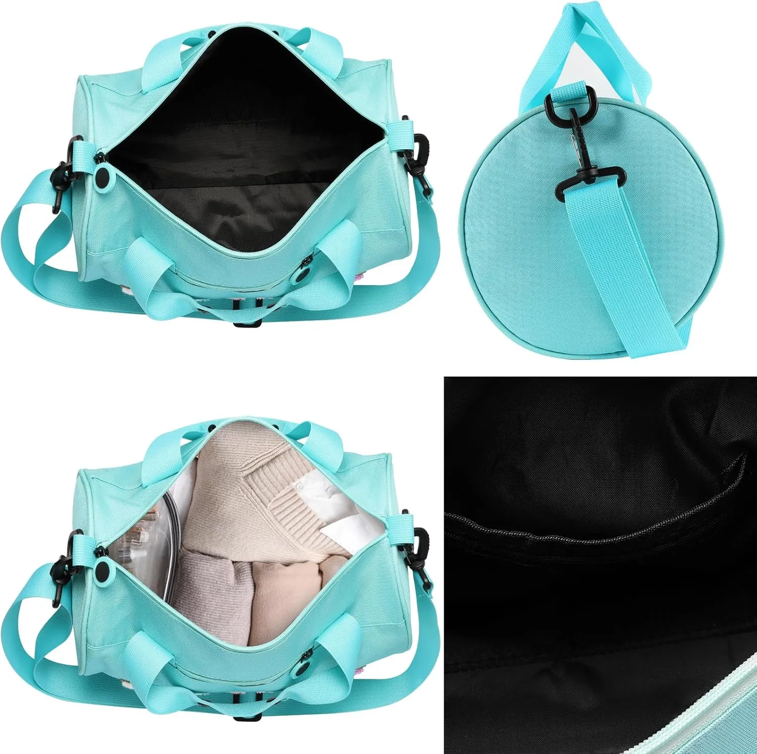 Dance Ballet Bag for Girls Sport Gym Duffle Bags Overnight Travel Bags Fun Dance Workout Duffel Bag Toddler Kid Cute Bag for Dancers, Girls, Teens, Student Athletes (Bule)