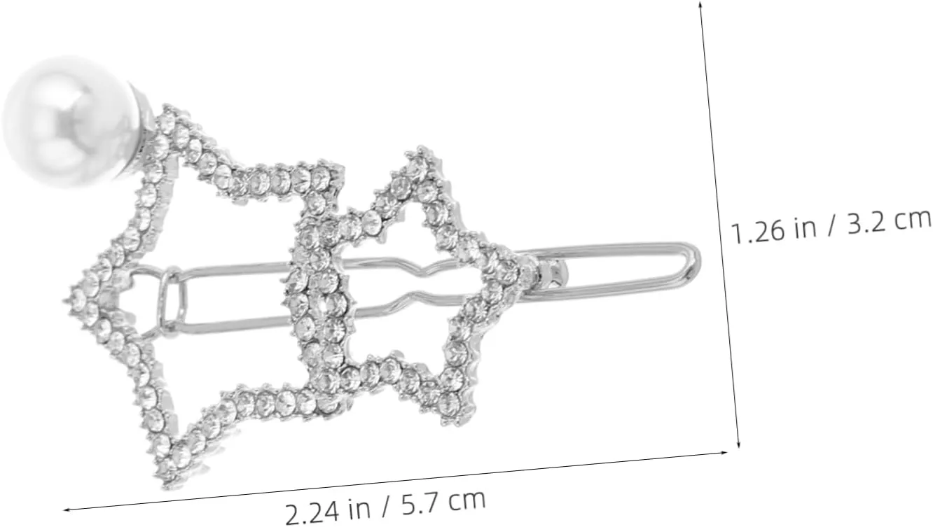 Elegant Star Hair Clips with Rhinestones and Faux for Women and and Barrettes for Casual