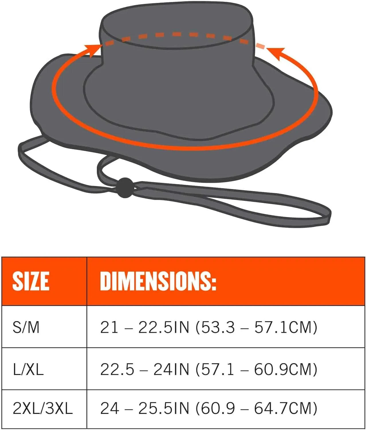 Ergodyne GloWear 8935 High Visibility Reflective Ranger Sun Hat,Orange, Large/X-Large
