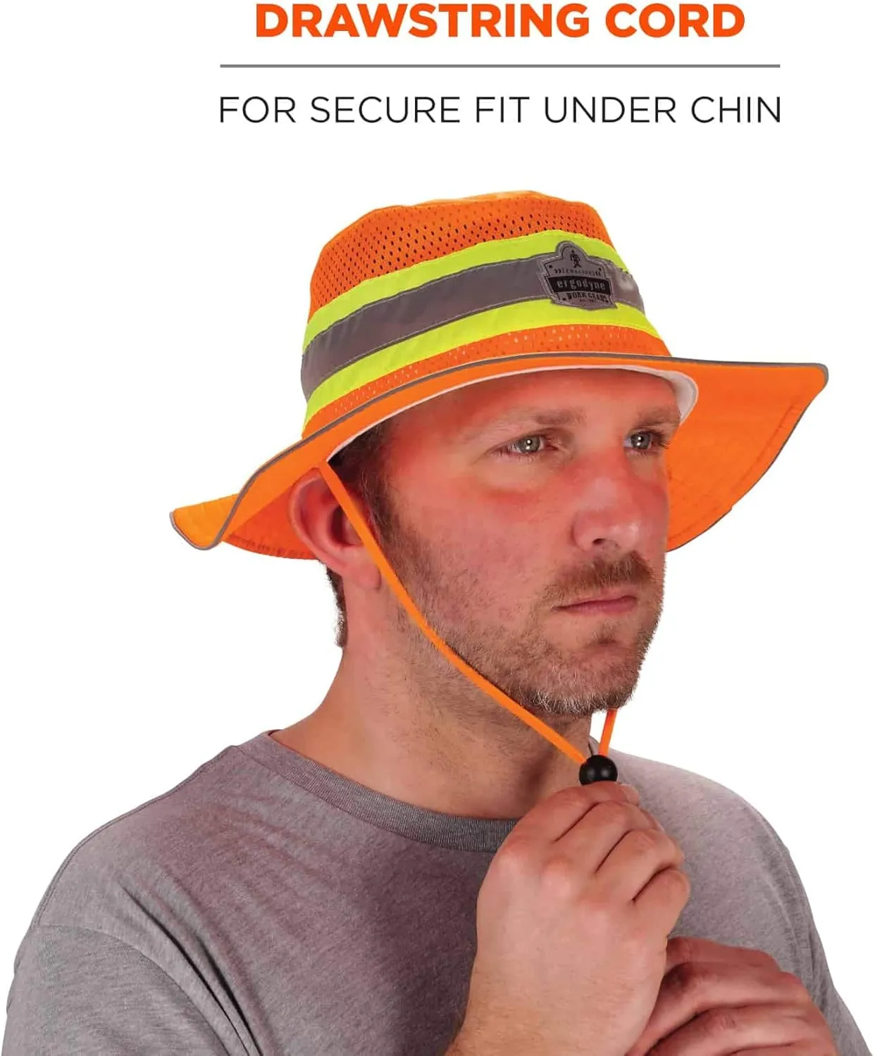 Ergodyne GloWear 8935 High Visibility Reflective Ranger Sun Hat,Orange, Large/X-Large
