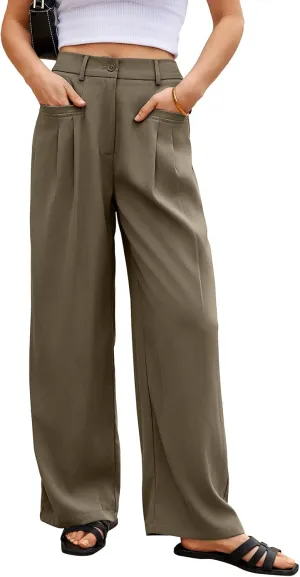 EVALESS Work Pants Women High Waisted Business Casual Outfits 2024 Office Dress Pant Trousers