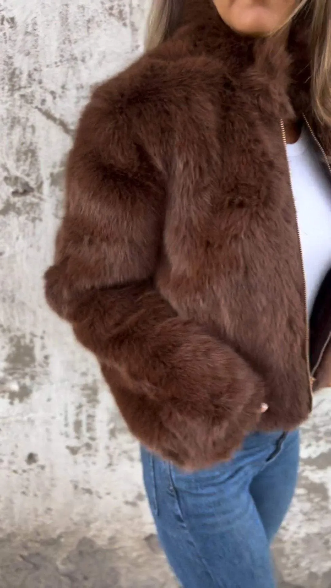 Eveline  Fur Jacket with Zip