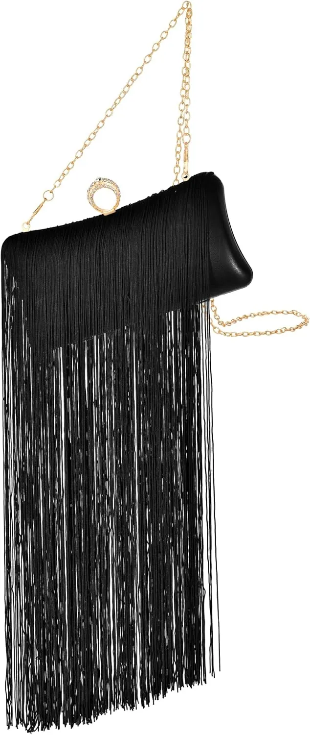 Evening Bag for Women, Gold Flower Sequins Purses, Sparkling Party Clutch Handbag for Wedding Cocktail Prom