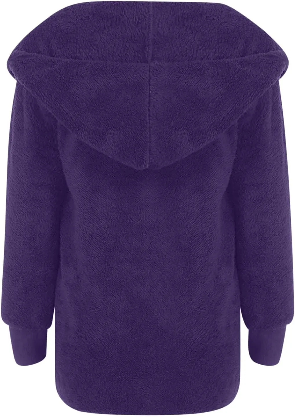 Fall Winter Cardigan Coats for Women Fuzzy Open Front Hooded Jackets Flannel Lightweight Fluffy Outerwear