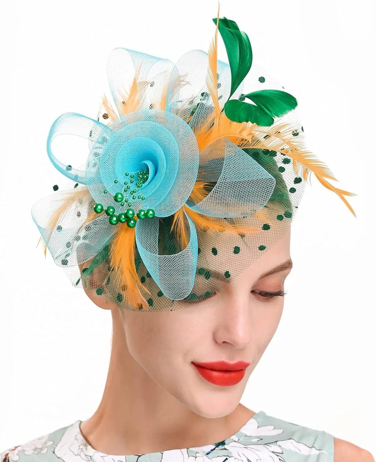 Fascinator Hats for Women Tea Parties Hats Fascinators Kentucky Hat Wedding Carnival Feathers Headband