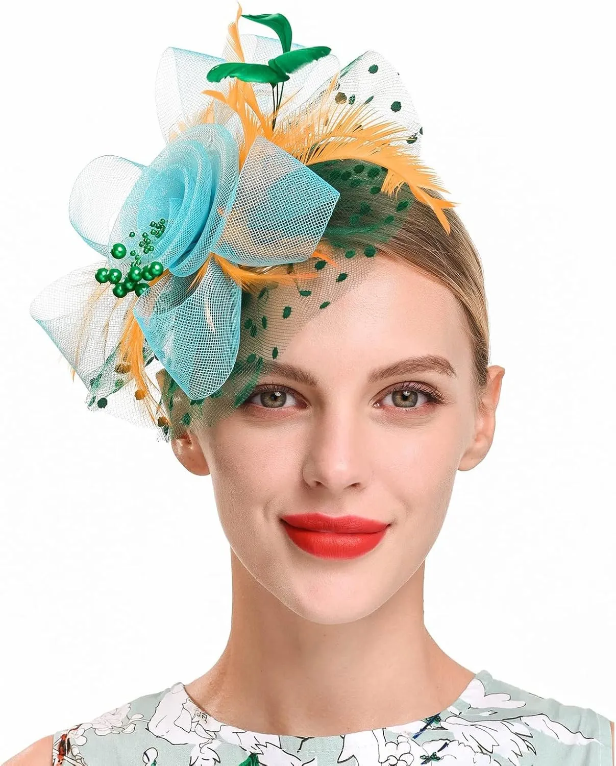 Fascinator Hats for Women Tea Parties Hats Fascinators Kentucky Hat Wedding Carnival Feathers Headband