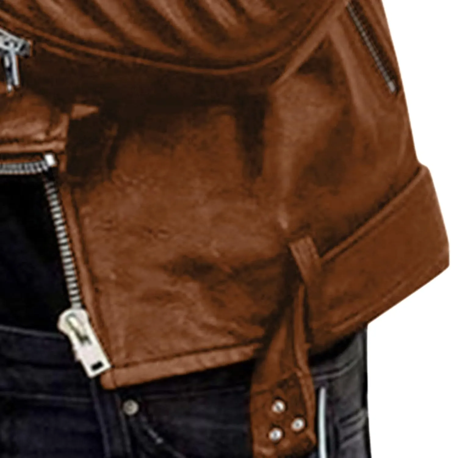 Faux Leather Jacket Women Fashion Motorcycle Jacket Lightweight Zip Up Cropped Jackets Slim Pu Coat Moto Biker Jacket