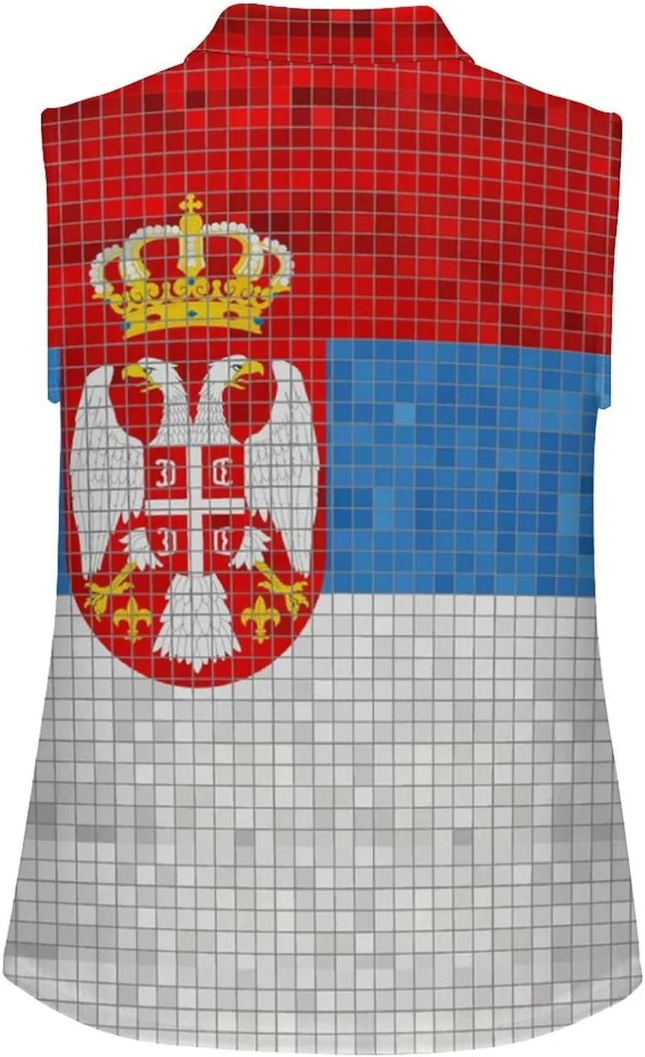 Flag of Serbia Women's Sleeveless Golf Polo Shirts Athletic Tank Tops