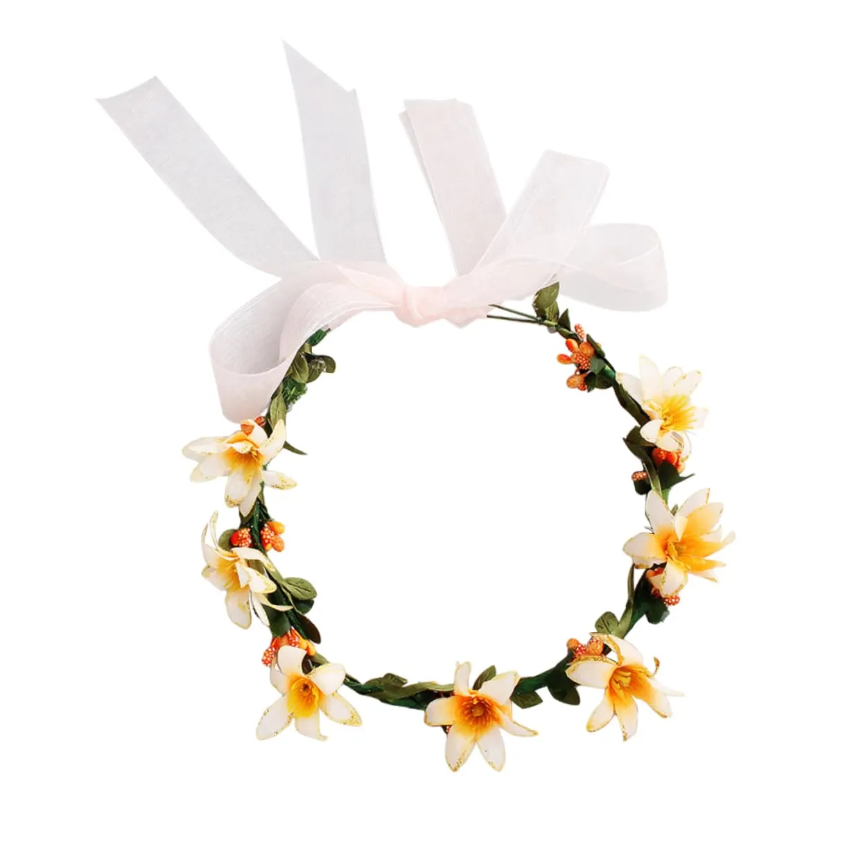 Floral Headband for Women Women's Rattan Hair Hoop Braided Headband Embellishments Wedding Bright Hair Accessories