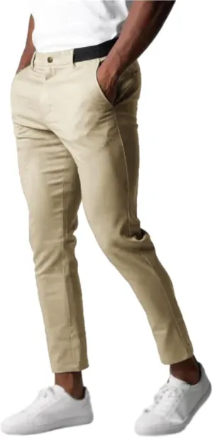 Foueo Active Chinos, Mens Chinos Slim Fit Stretch Skinny Tapered Dress Pants Casual Solid Trousers with Pockets