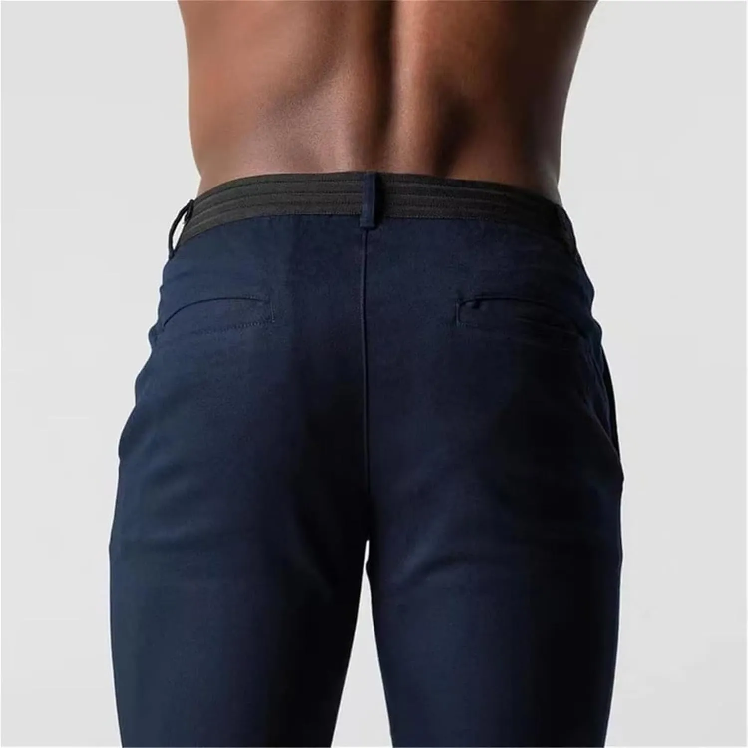 Foueo Active Chinos, Mens Chinos Slim Fit Stretch Skinny Tapered Dress Pants Casual Solid Trousers with Pockets