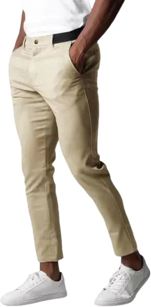 Foueo Active Chinos, Mens Chinos Slim Fit Stretch Skinny Tapered Dress
