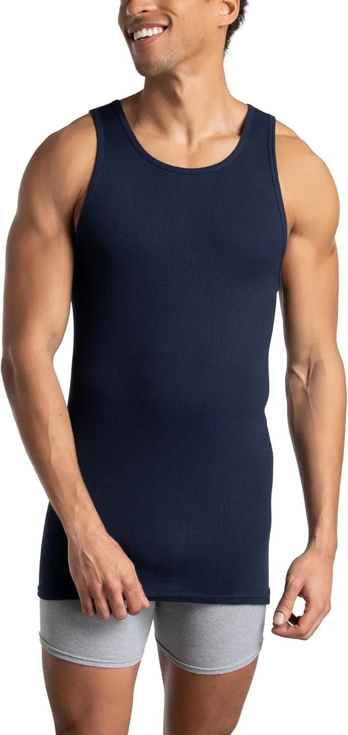 Fruit of the Loom Men's Sleeveless Tag Free Moisture Wicking Tank A-Shirt